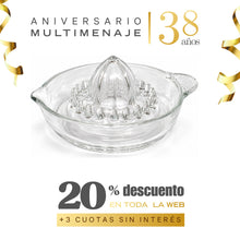 Exprimidor Manual de Cítricos de Vidrio Transparente Borgonovo - Aniversario 38 años