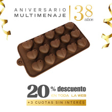 Molde Chocolate Silicona Corazón - Multimenaje - Aniversario 38 años