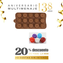 Molde Chocolate Silicona Mix Flores - Multimenaje - Aniversario 38 años