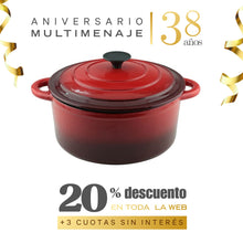 Cacerola Hierro Fundido Esmaltada Roja - Multimenaje - Aniversario 38 años