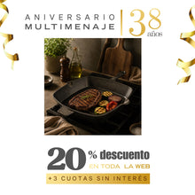 Sartén Grill Cuadrado Hierro Fundido 25x25 cm - Multimenaje - Aniversario 38 años