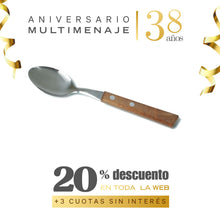 Cuchara de Mesa Acero Inoxidable Mango Madera 19 cm - Tramontina - Aniversario 38 años