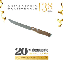 Cuchillo para Asado Acero Inoxidable Mango Madera 21 cm - Tramontina - Aniversario 38 años