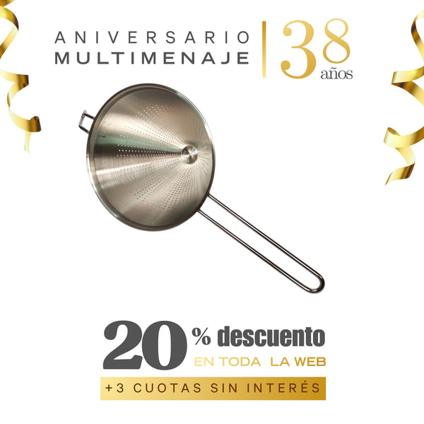 Colador Chino Inox. 20cm - Multimenaje - Aniversario 38 años