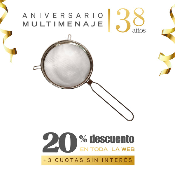 Colador Inox. Con Mango 20cm - Multimenaje - Aniversario 38 años