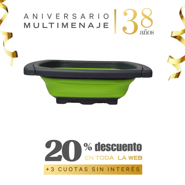 Colador Plegable Silicona 40,5x46,5x11 - Multimenaje - Aniversario 38 años