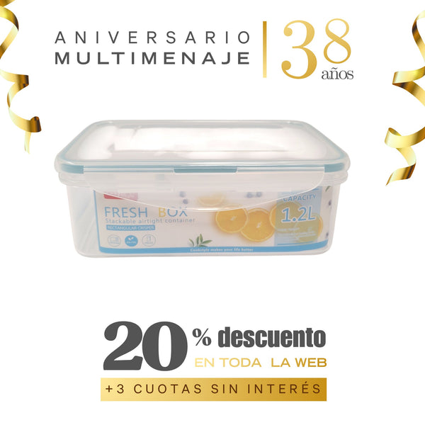 Contenedor Hermético 1,2lt - Multimenaje - Aniversario 38 años