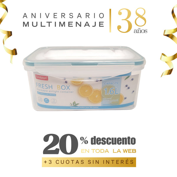 Contenedor Hermético 1,6lt - Multimenaje - Aniversario 38 años