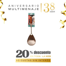 Cuchara Lisa Acero Inoxidable Con Mango De Madera 34cm - Multimenaje - Aniversario 38 años