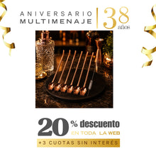 Cuchara Bombilla Acero Inoxidable 6 Unidades 22x12cm Color Cobre - Multimenaje - Aniversario 38 años