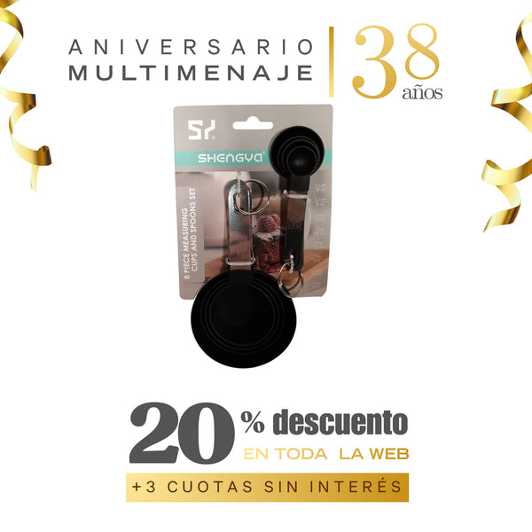 Cucharas Y Tazas Medida 8 Pzas. - Multimenaje - Aniversario 38 años