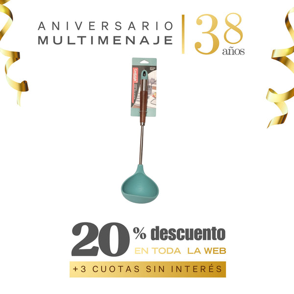 Cucharon Inox. Silicona 34cm - Multimenaje - Aniversario 38 años