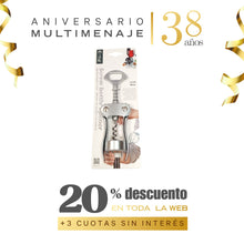 Sacacorcho Destapador de Acero con Acabado Mate 18,5cm - Multimenaje - Aniversario 38 años