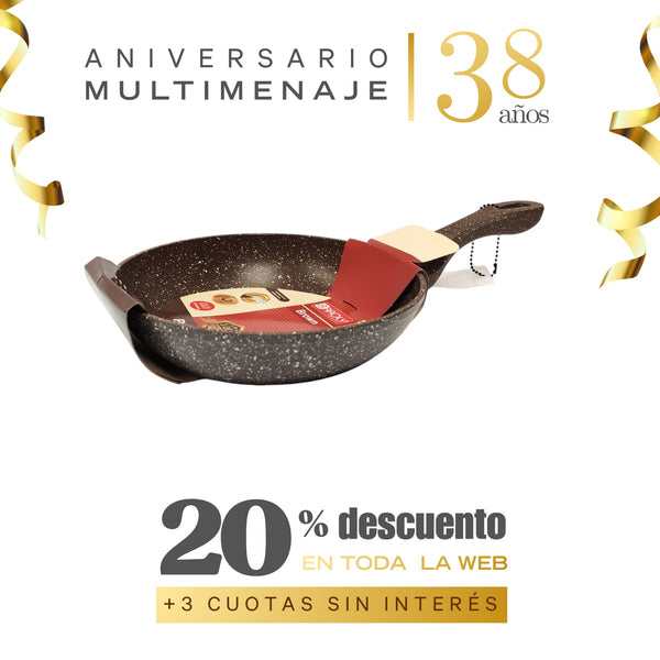 Sartén Antiadherente Efecto Granito Inducción 18 cm Brown Baroly - Aniversario 38 años