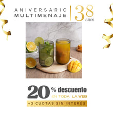 Vaso Estriado Vidrio Gris 410ml 8x8x13cm - Multimenaje - Aniversario 38 años