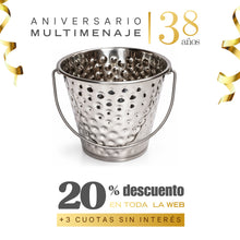 Balde para Hielo Acero Inoxidable Martillado 17,5x16 cm - Multimenaje - Aniversario 38 años
