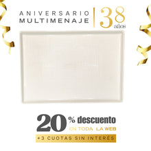Bandeja Rect. Porcelana Blanca 35,5x25x2,3cm - Multimenaje - Aniversario 38 años
