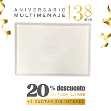 Bandeja Rect. Porcelana Blanca 41x18,6x3cm - Multimenaje - Aniversario 38 años