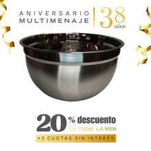 Bowl Inox. Base Silicona 28cm - Multimenaje - Aniversario 38 años