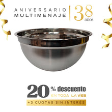 Bowl Inox. Con Medidas 32x16,3cm - Multimenaje - Aniversario 38 años