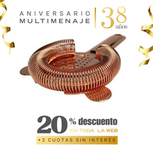 Colador Bar Strainer Gusanillo Acero Inoxidable Color Cobre 16x9,5cm - Multimenaje - Aniversario 38 años