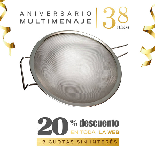 Colador Malla Con Soporte 31cm - Multimenaje - Aniversario 38 años