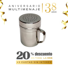 Dispensador Azúcar Flor Inox. 9cm - Multimenaje - Aniversario 38 años