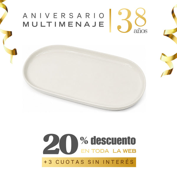 Fuente Oval Porcelana Blanca 31x17x3,5 cm - Multimenaje - Aniversario 38 años
