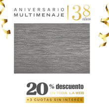 Individual de Mesa PVC Gris 30x45 cm - Multimenaje - Aniversario 38 años