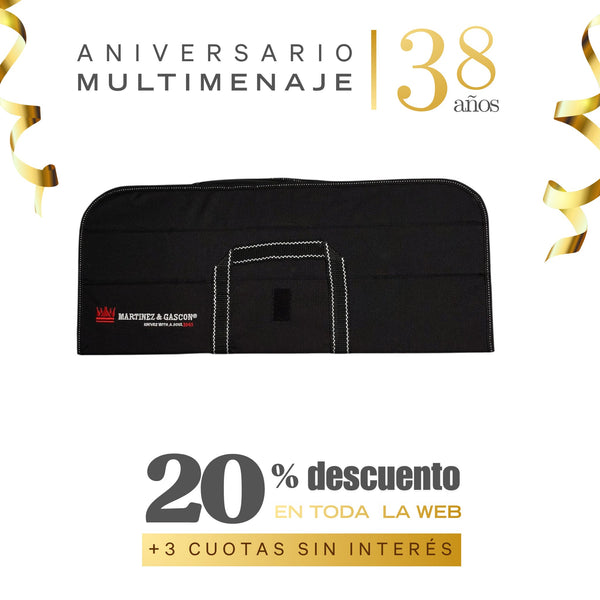 Maleta Porta Cuchillos 43x51 cm Poliéster Negro - Martínez y Gascón - Aniversario 38 años