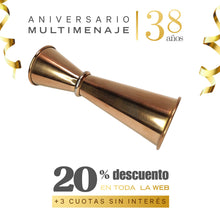Medida De Tragos Jigger Acero Inoxidable Color Cobre 30 Y 60ml - Multimenaje - Aniversario 38 años