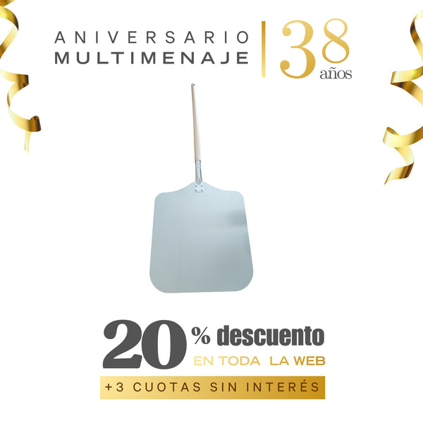 Pala Para Pizza Aluminio 35x96cm - Multimenaje - Aniversario 38 años
