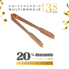 Pinza Hielo Acero Inoxidable Color Cobre 17,6cm - Multimenaje - Aniversario 38 años