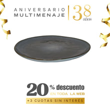 Plato Base Cerámica Gris 27,3cm - Multimenaje - Aniversario 38 años