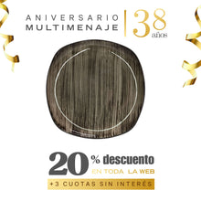 Plato Cuadrado Café Porcelana 21,2cm - Multimenaje - Aniversario 38 años