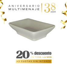 Pocillo Salsa Rectangular Porcelana Blanca 8,8x6,5x2,1cm - Multimenaje - Aniversario 38 años