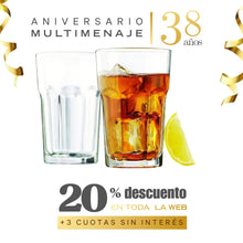 Vaso Atlanta XL Vidrio 485ml 9x9x13cm - Multimenaje - Aniversario 38 años