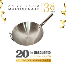 Wok Con Mango Inox. 36cm - Multimenaje - Aniversario 38 años