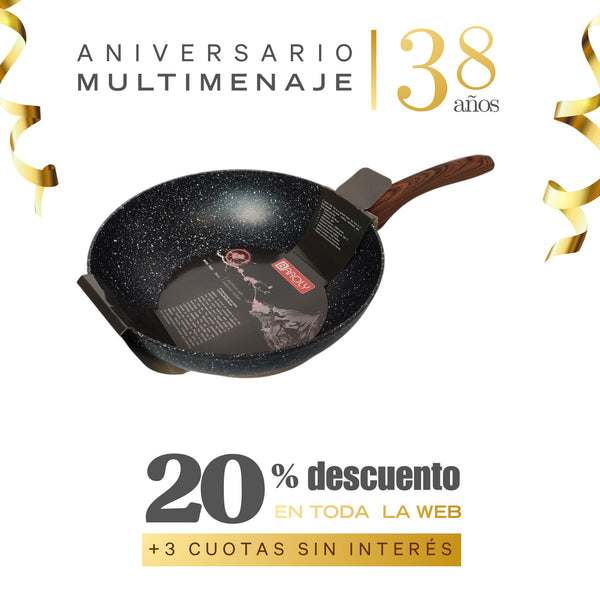 Wok Inducción Granito 28cm Multimenaje - Aniversario 38 años