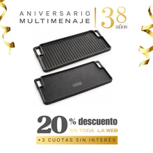 Plancha Reversible de Hierro Fundido 45x25 cm - Multimenaje - Aniversario 38 años