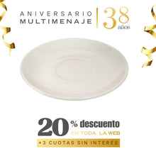 Platillo Para Café Porcelana Blanca 12cm - Multimenaje - Aniversario 38 años