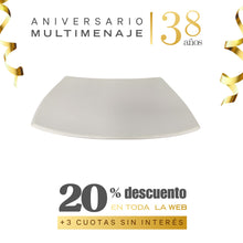 Plato Cuadrado Porcelana Blanca 20cm - Multimenaje - Aniversario 38 años