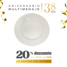 Plato Entrada Porcelana Blanca 20cm - Multimenaje - Aniversario 38 años