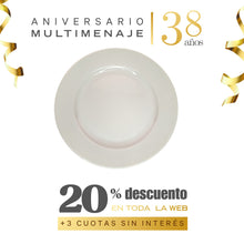 Plato Pan Porcelana Blanca 15,5cm - Multimenaje - Aniversario 38 años