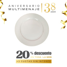 Plato Pan/Postre Porcelana Blanca 17,5cm - Multimenaje - Aniversario 38 años