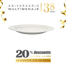 Plato Presentación Porcelana Blanca 30cm - Multimenaje - Aniversario 38 años
