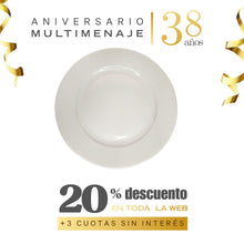Plato Principal Porcelana Blanca 23cm - Multimenaje - Aniversario 38 años