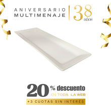 Plato Rectangular Porcelana Blanca 24x6cm - Multimenaje - Aniversario 38 años