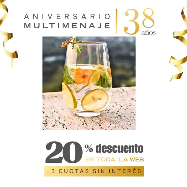 Vaso Cristal All Purpose 465ml 12,5x8x8cm - Hausmann - Aniversario 38 años